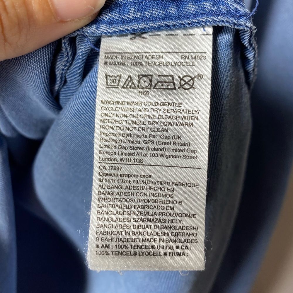 BANANA REPUBLIC Dillon Classic Fit Tencel Denim Utility Shirt Blue Sz Small - Picture 10 of 10